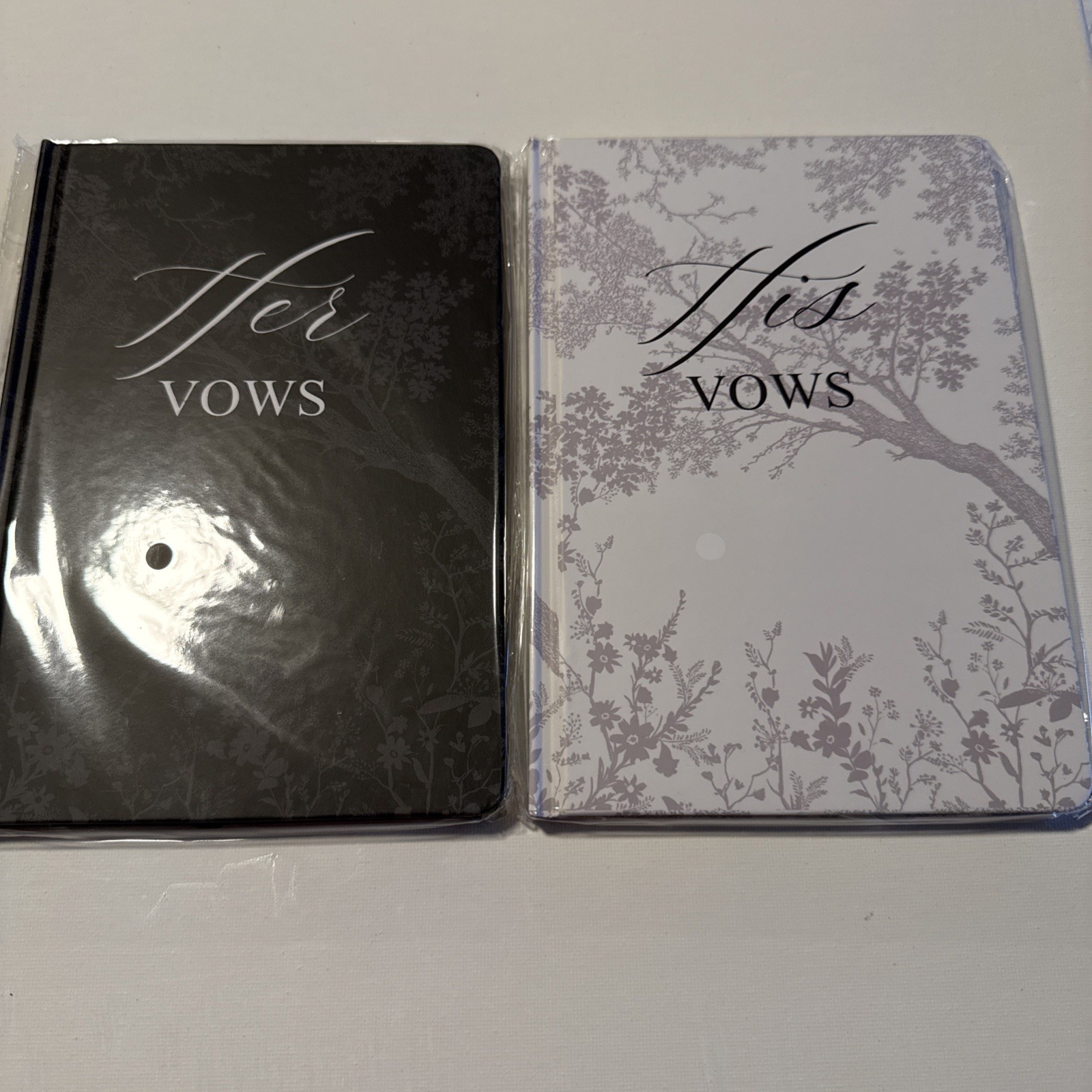 Set of 2 Wedding Vow Books, His and Hers Gifts, Bridal Essentials, Black &white