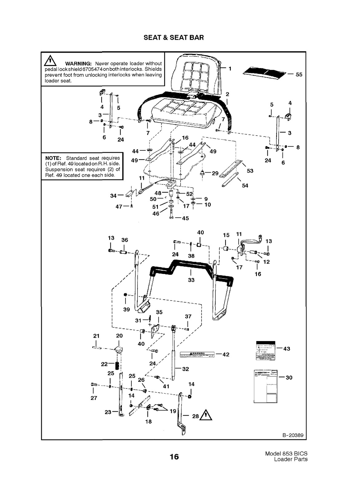 BOBCAT 853 Parts Manual 1998 SN 508418001 Up – STEEL WIRE BOUND – TOUGH COVERS