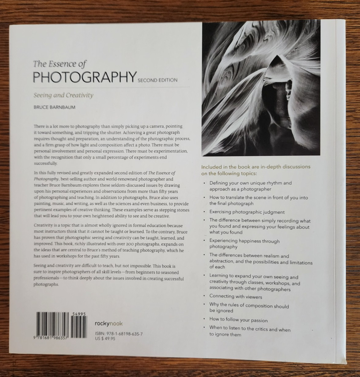Essence of Photography Seeing and Creativity by B. Barnbaum 2021 SC Rocky Nook