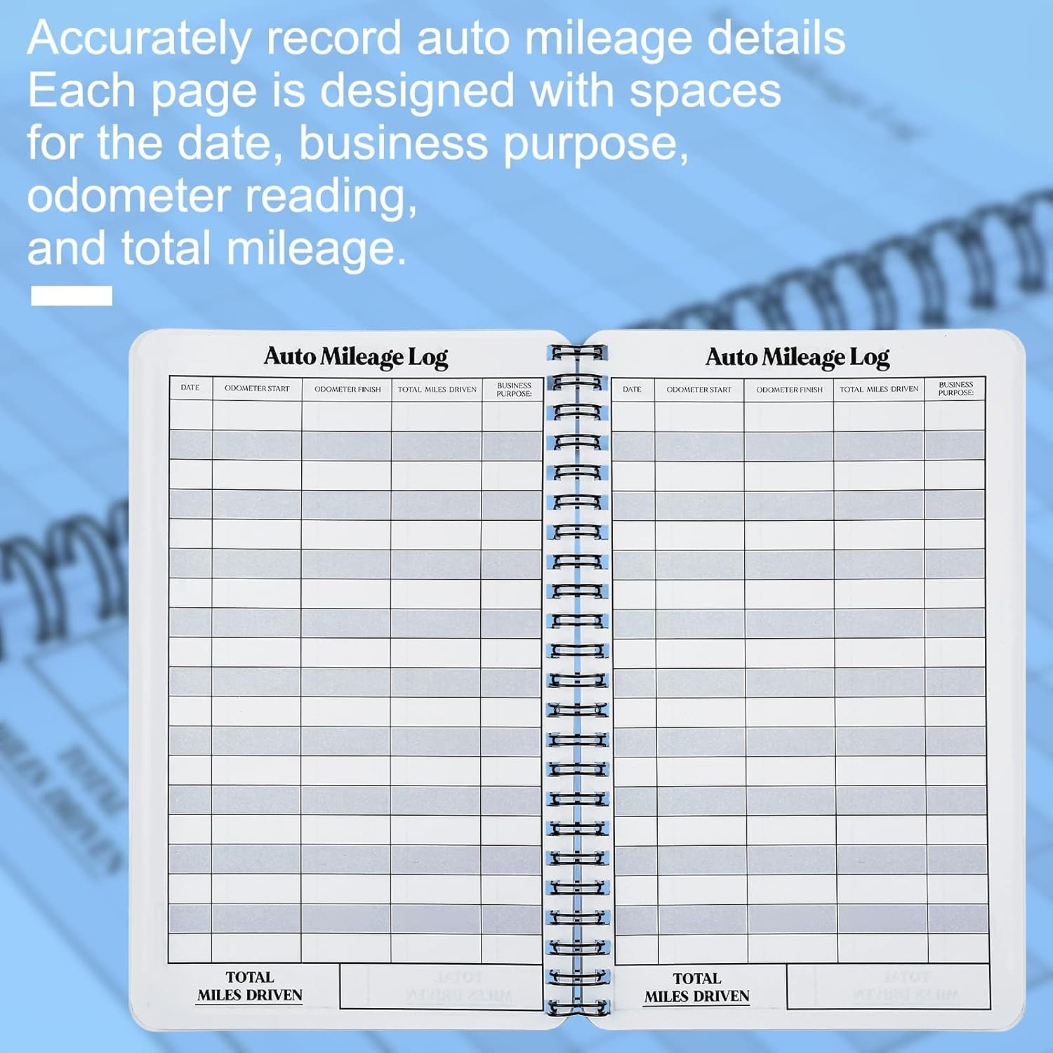 Durable Mileage & Expense Log Book Set – 2 Pieces, Classic Color, 5 x 7.87 Inch