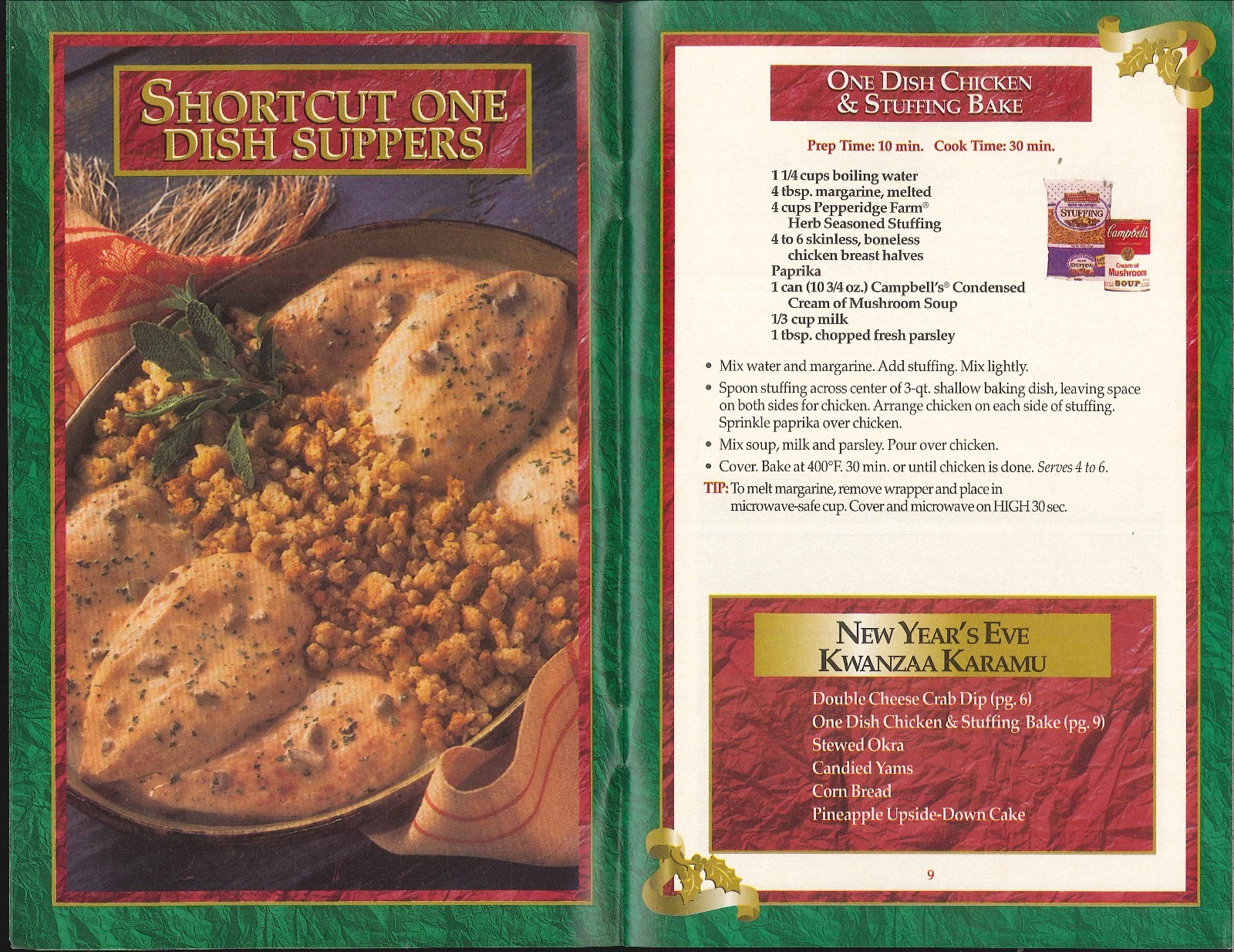 Campbell’s Holiday Cookbook & Planner 1996 Timetable Coupons Cheese Guide