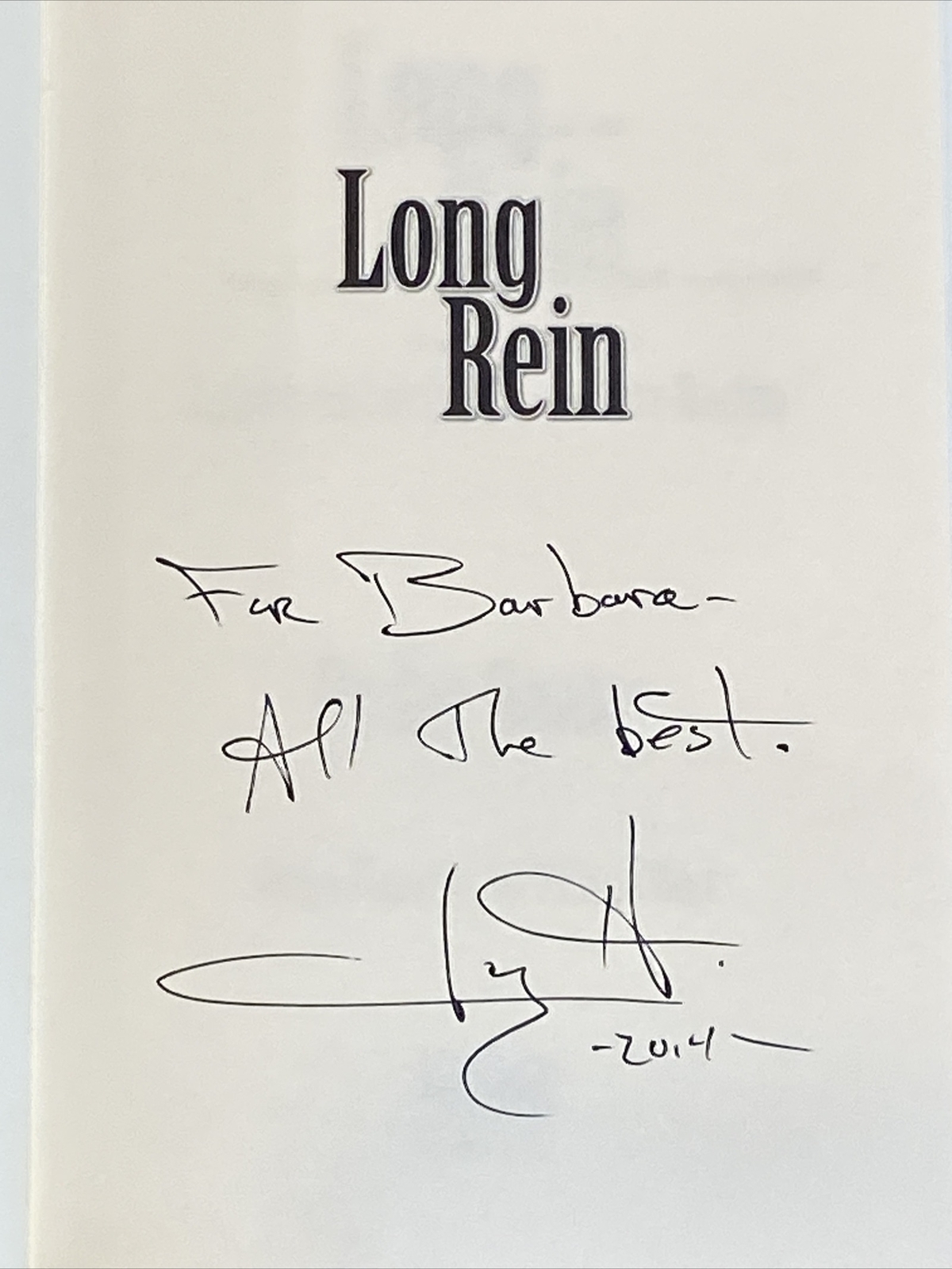 Long Rein SIGNED by Jay Hovdey – Horse Racing Tales – Near Fine Hardcover