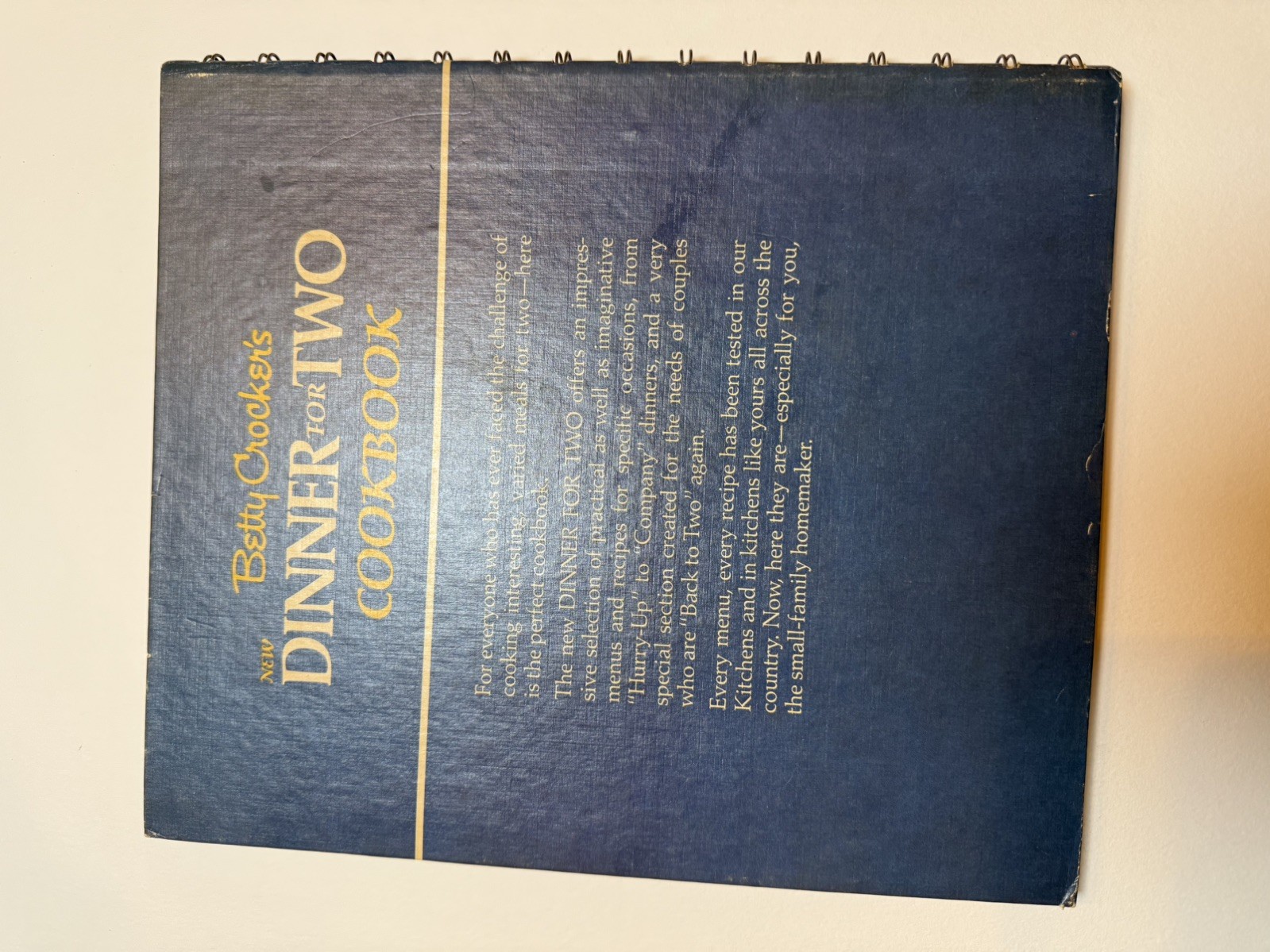 Vintage Betty Crockers New Dinner For Two Cook Book Spiral 1971