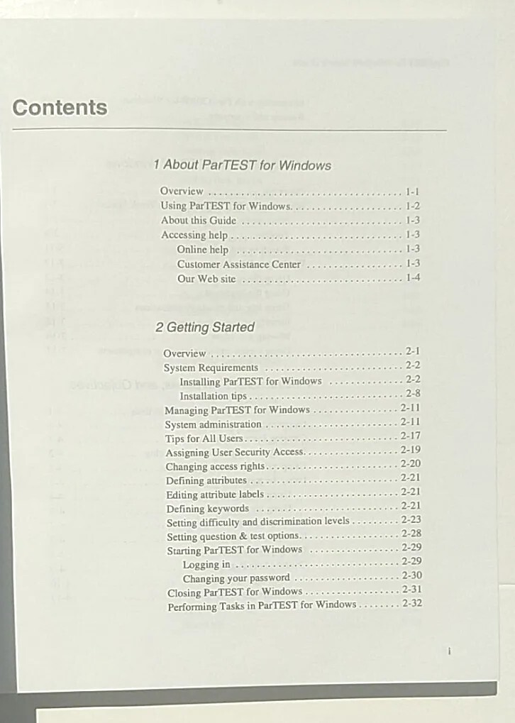 Users Guide ParTEST For Windows Item Banking & Test Generation Paperback Book