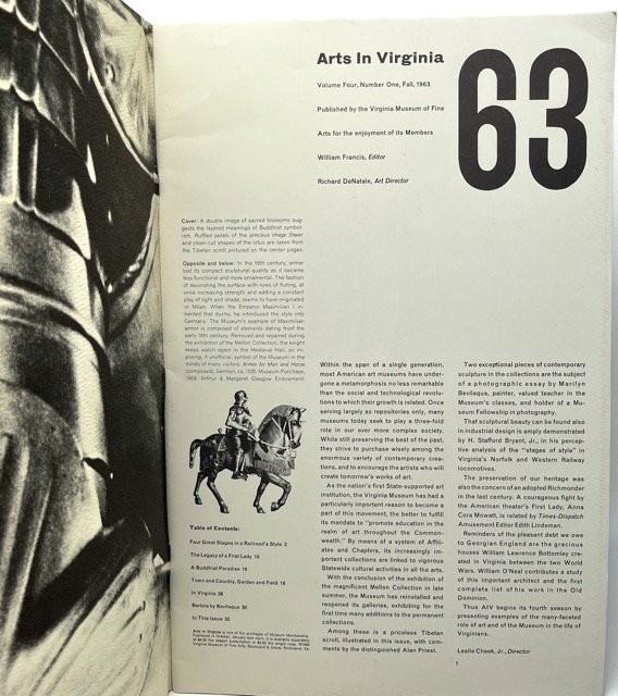 Arts in Virginia: Volume Four, Number One, Fall, 1963