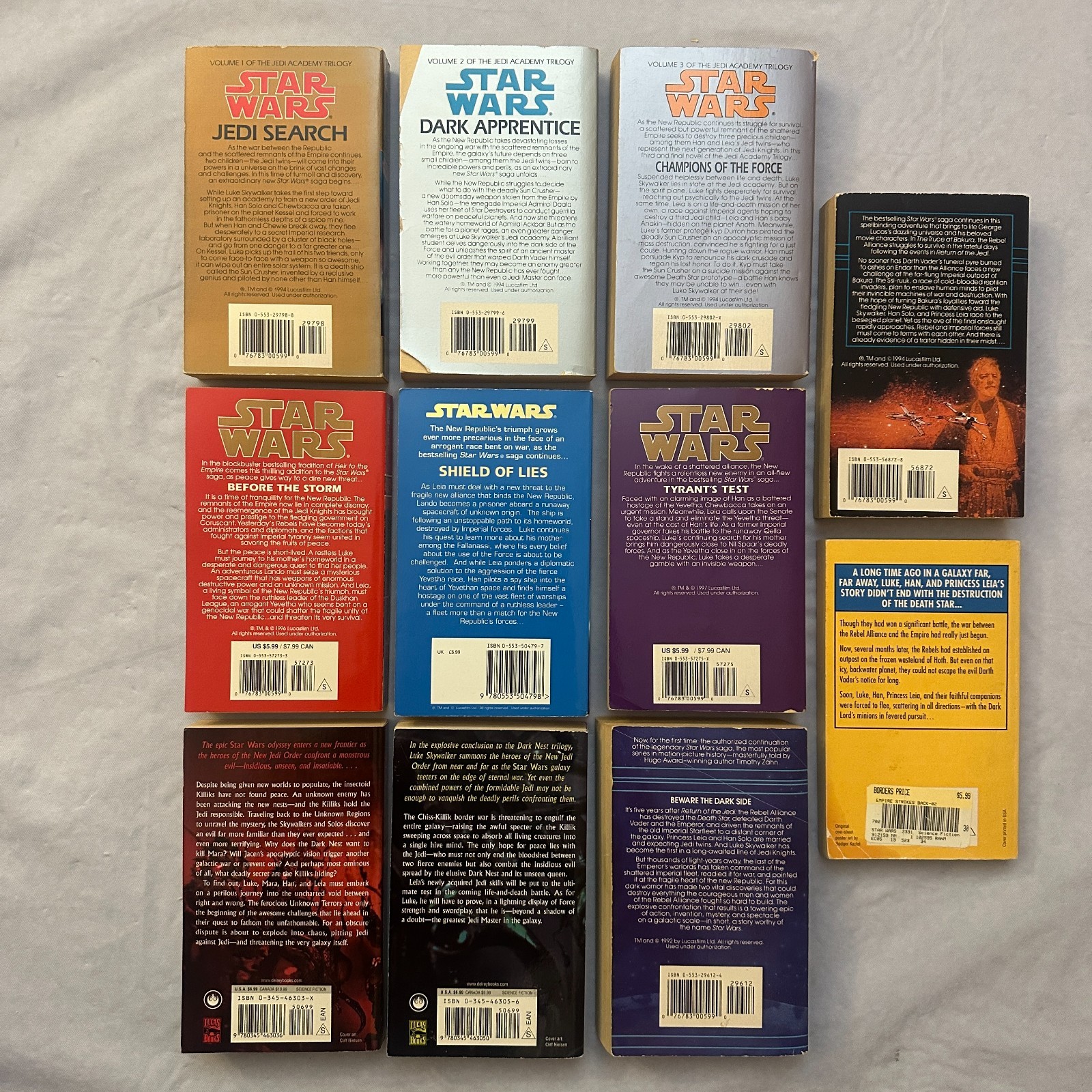 20 Star Wars Series Books / Jedi Academy, Black Fleet Crisis, Republic Commando