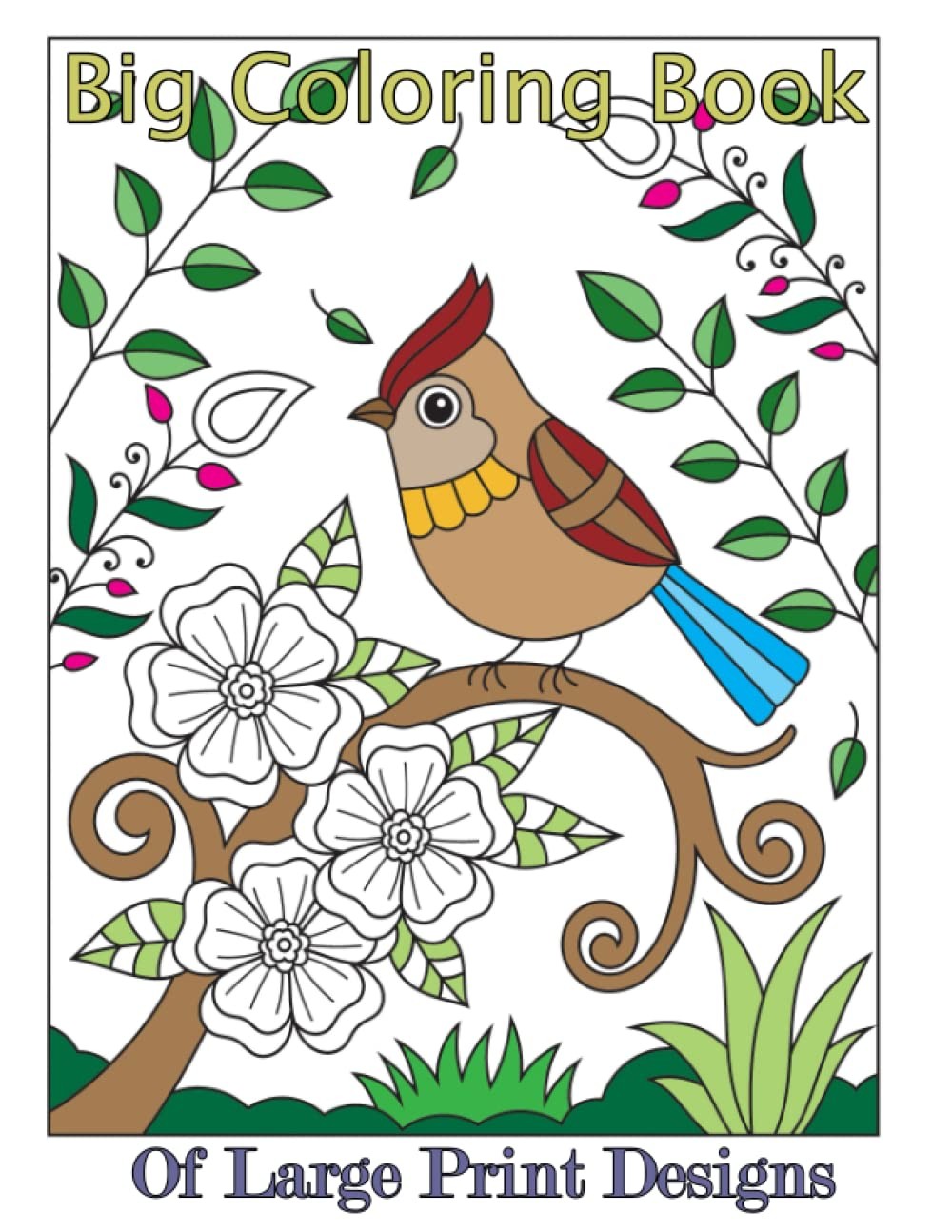 Big Coloring Book of Large Print Designs