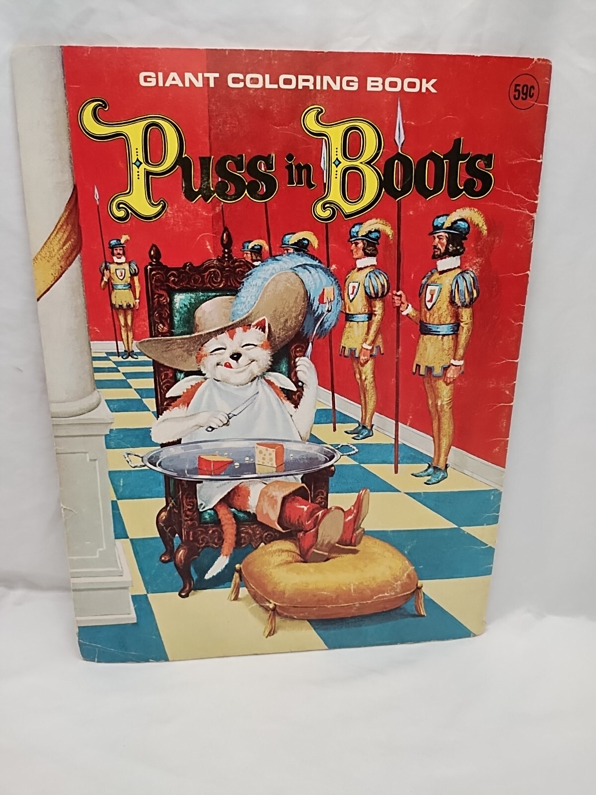 *16 Pages Used*1970s Puss In Boots Giant Coloring Book