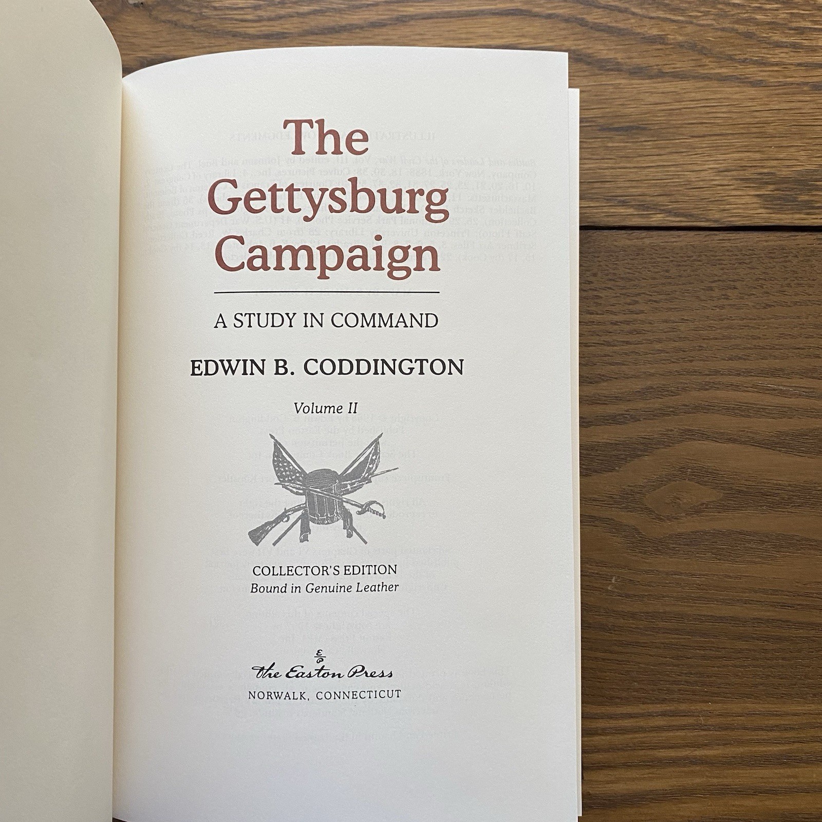 Easton Press The Gettysburg Campaign 1997 Coddington Vols I & II Leather Bound