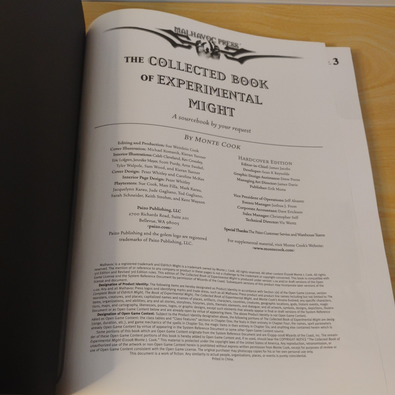 Monte Cooks Collected Book of Experimental Might, Cook, Monte,