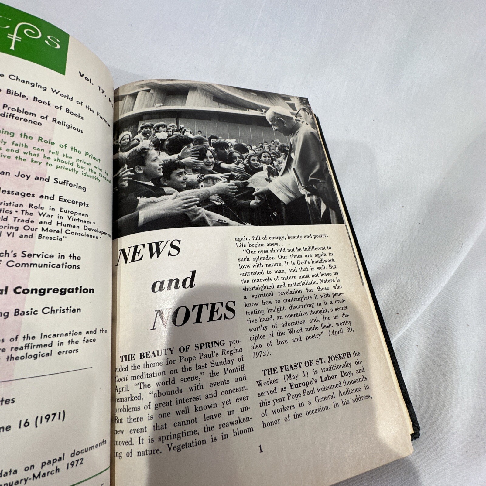 1972-73 The Pope Speaks #17 Daily Messages, Hard Back Book, Library Edition BM31