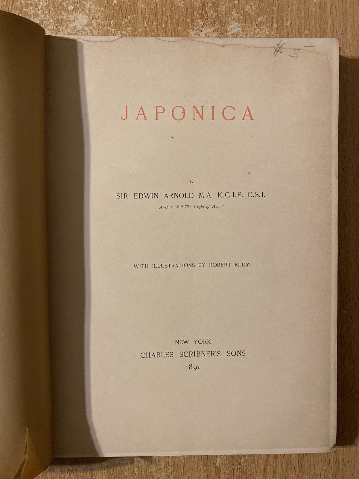 Japonica by Sir Edwin Arnold (1891 Hardcover)