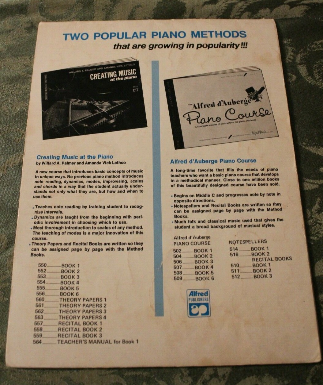 Alfred d’Auberge Piano Course Lesson Book, Bk 1 : A Complete Course of instruct.