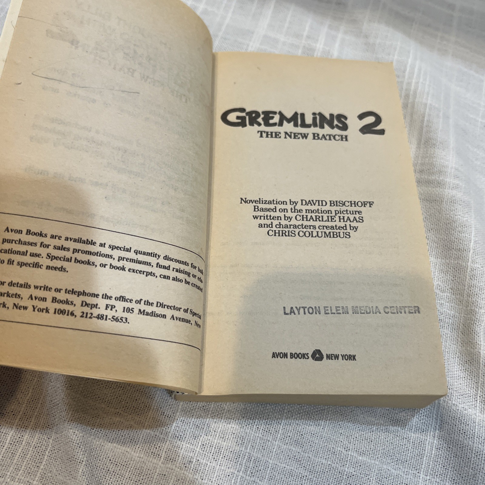 Gremlins 2 : The New Batch Paperback Book David Bischoff