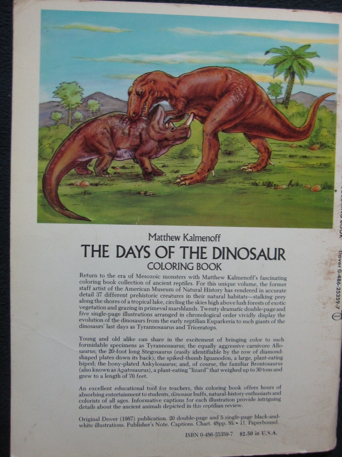The Days of the Dinosaur Coloring Book [Paperback] Matthew Kalmenoff
