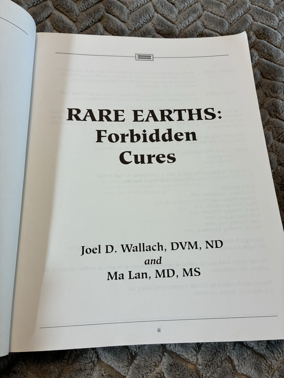 Rare Earths Forbidden Cures Book 7th Printing 1996 Joel D Wallach Ma Lan