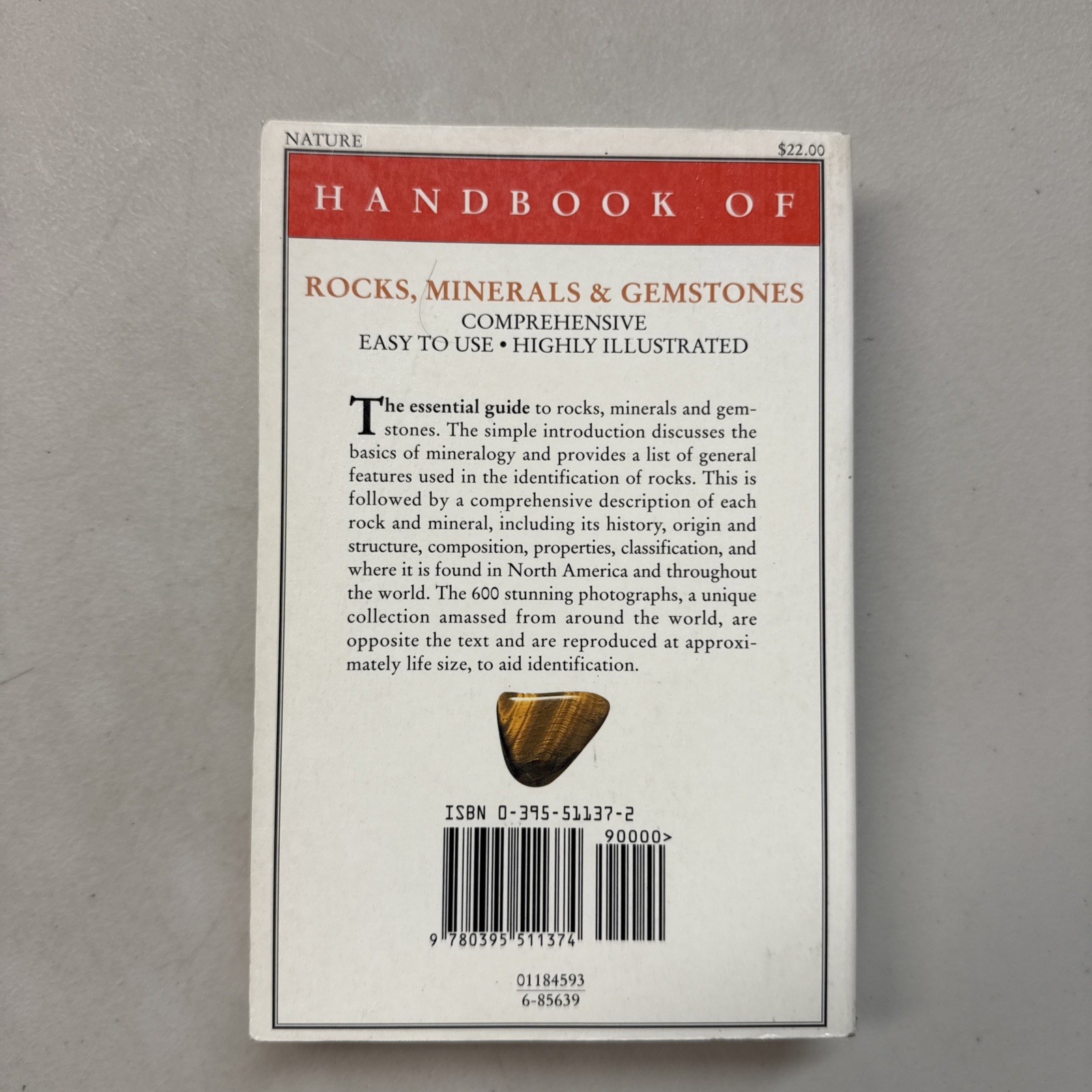Handbook of Rocks, Minerals, and Gemstones (1985, Paperback). – C1