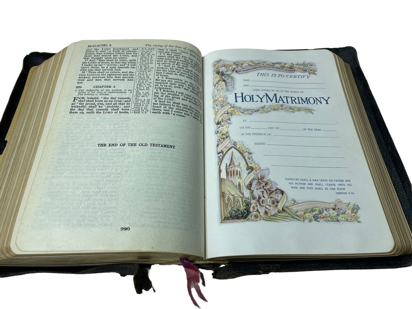 Holy Bible KJV Leather National Bible Press Bold Face Type Reference Edition