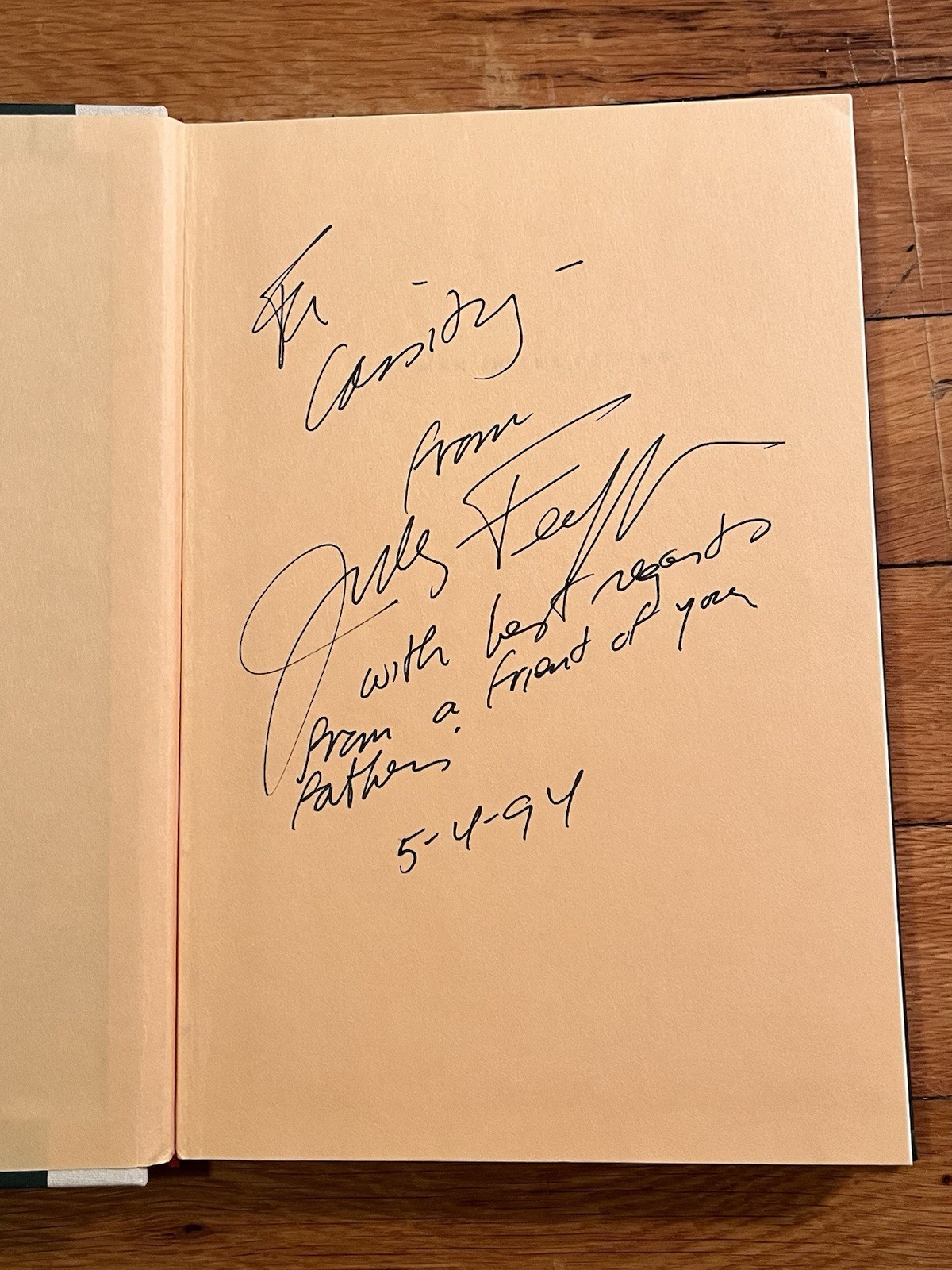 The Man in the Ceiling SIGNED Jules Feiffer 1st Edition 2nd Printing HCDJ 1994