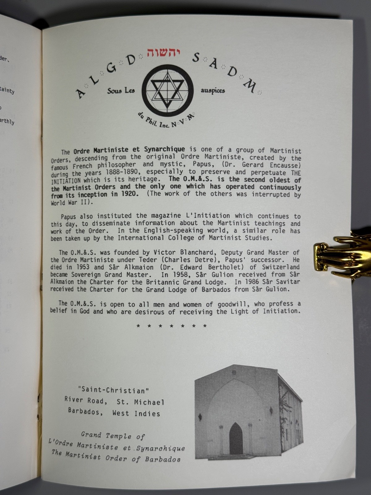 The MARTINIST TRADITION, v 1, 1987, Papus, Cossey, Practical Magic, Freemasonry