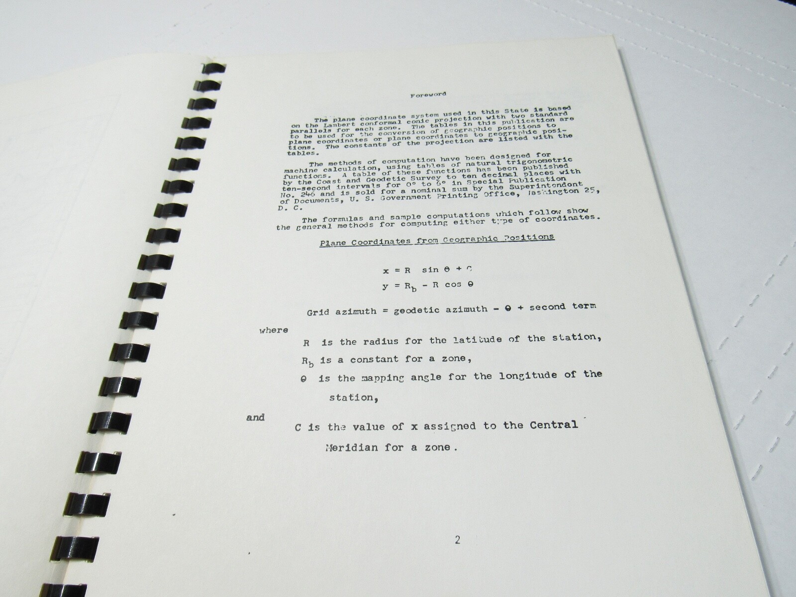 1978 Dept Commerce Plane Coordinate Projection Tables California