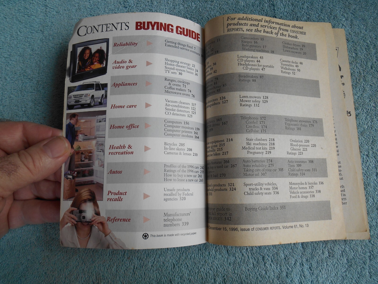 VINTAGE CONSUMER REPORTS BUYING GUIDE 1997 PAPERBACK BOOK 360 PAGES.