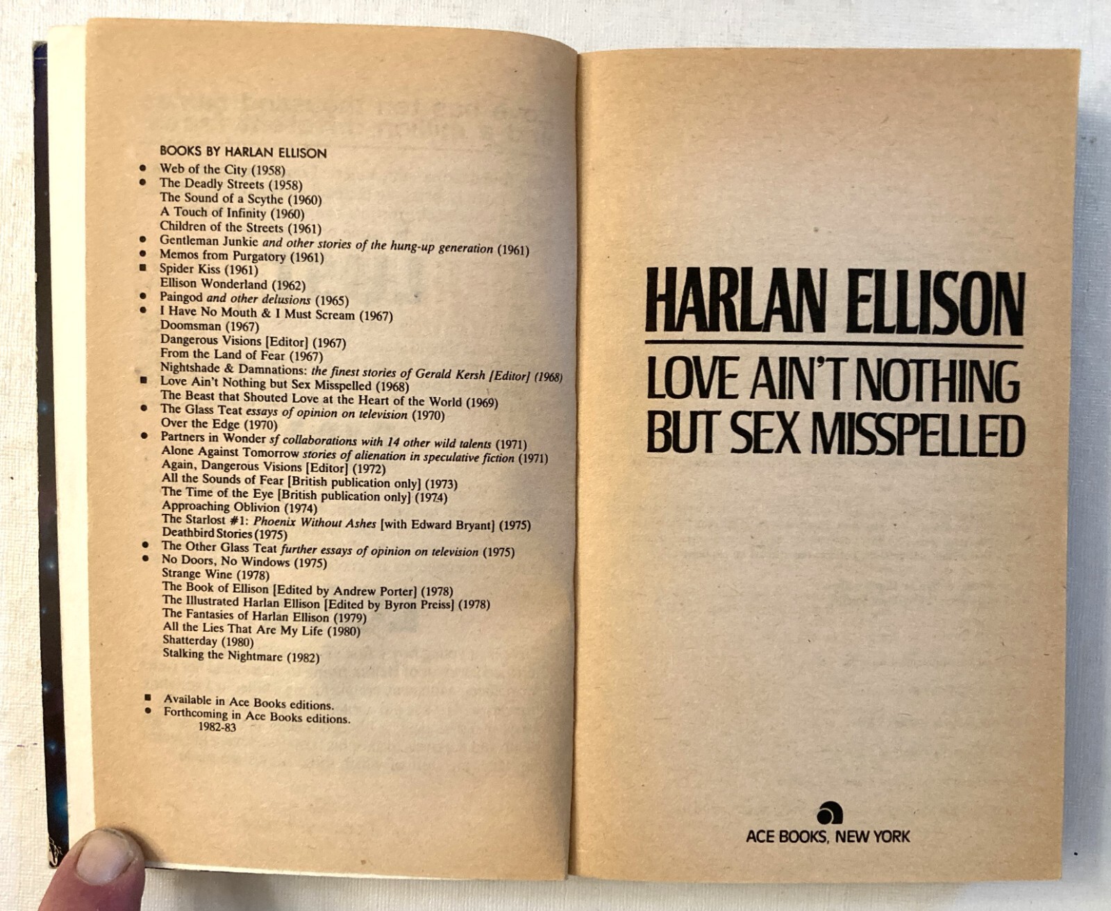 7 VINTAGE 70s -80s Harlan Ellison paperbacks – Very Good/Good condition