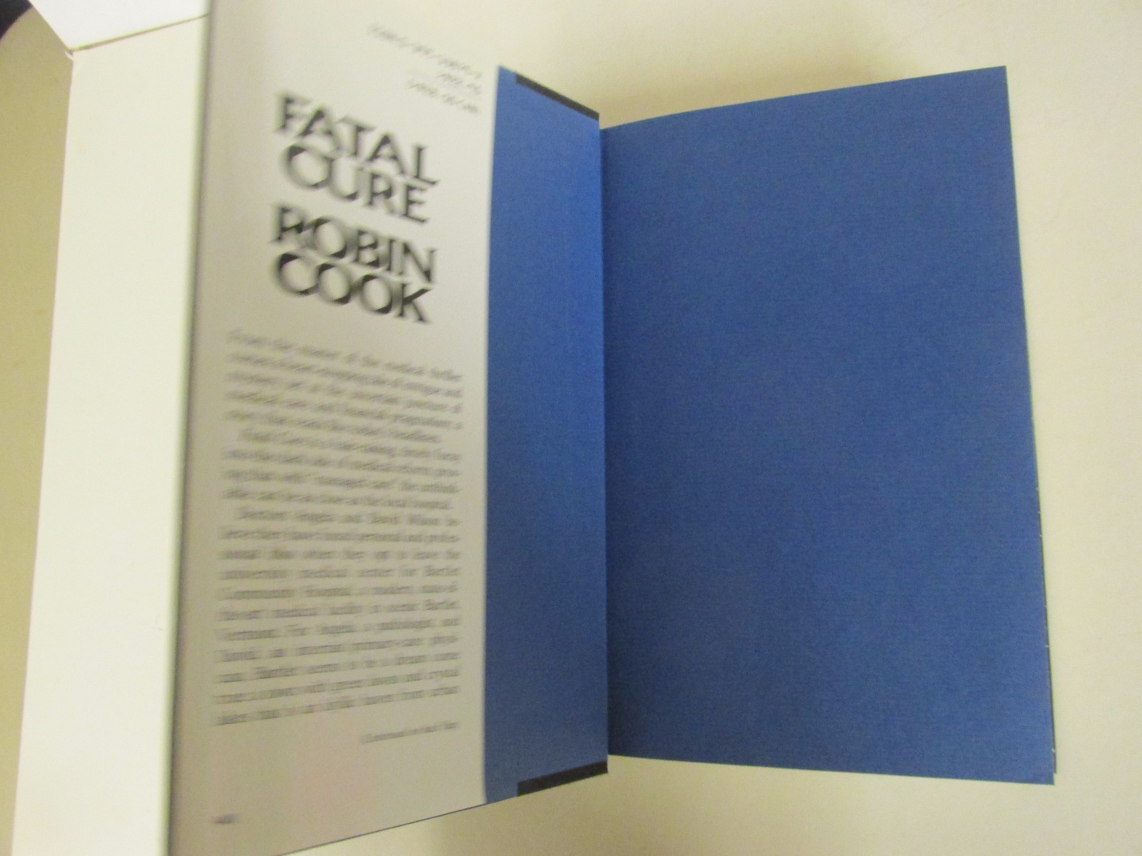 FATAL CURE Robin Cook 1st Edition Hardcover Book