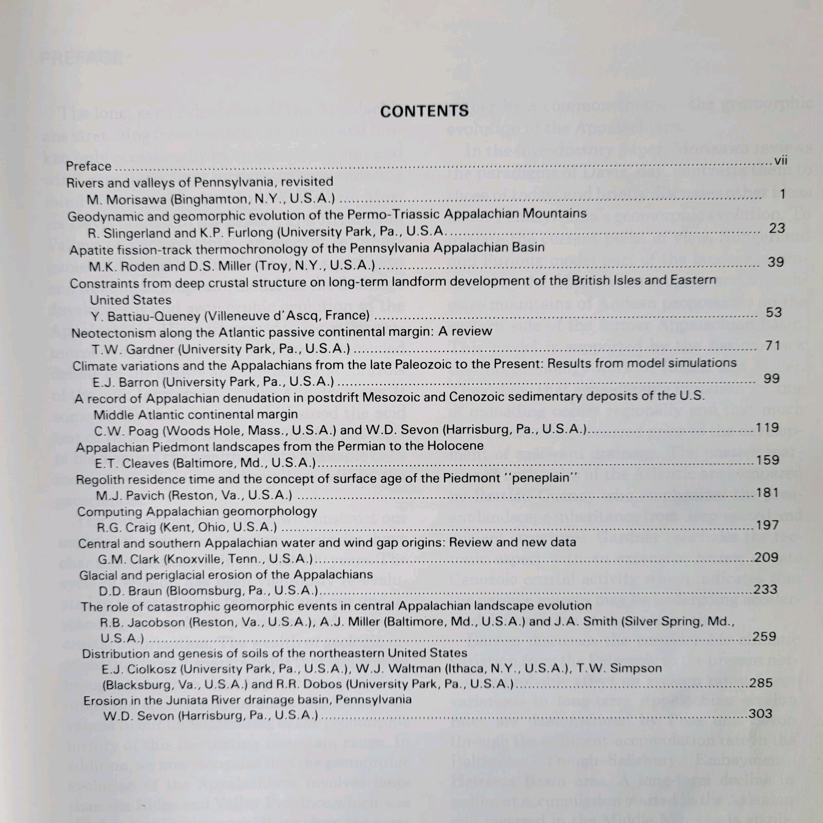 APPALACHIAN GEOMORPHOLOGY ; ISBN 0-444-883266 ; HARDCOVER ; 318 PAGES