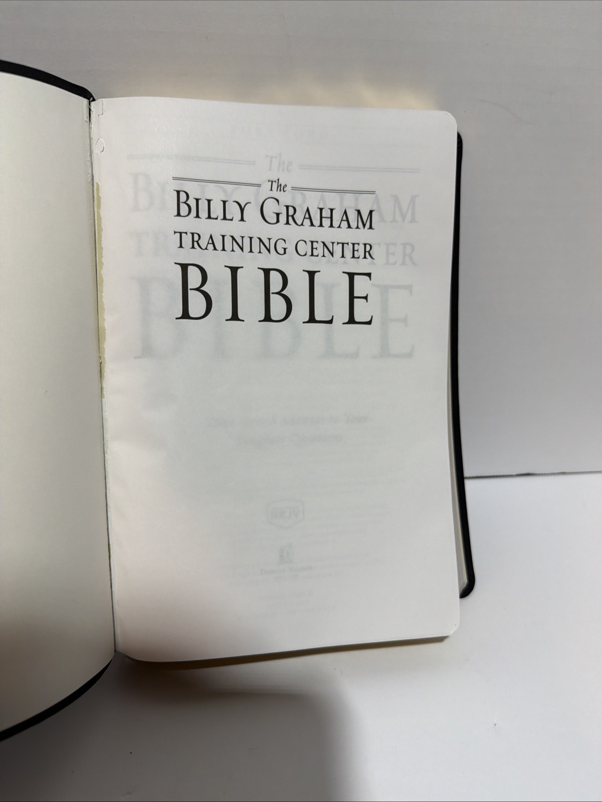 NKJV The Billy Graham Training Center Bible Black Genuine Leather 2004 Nelson