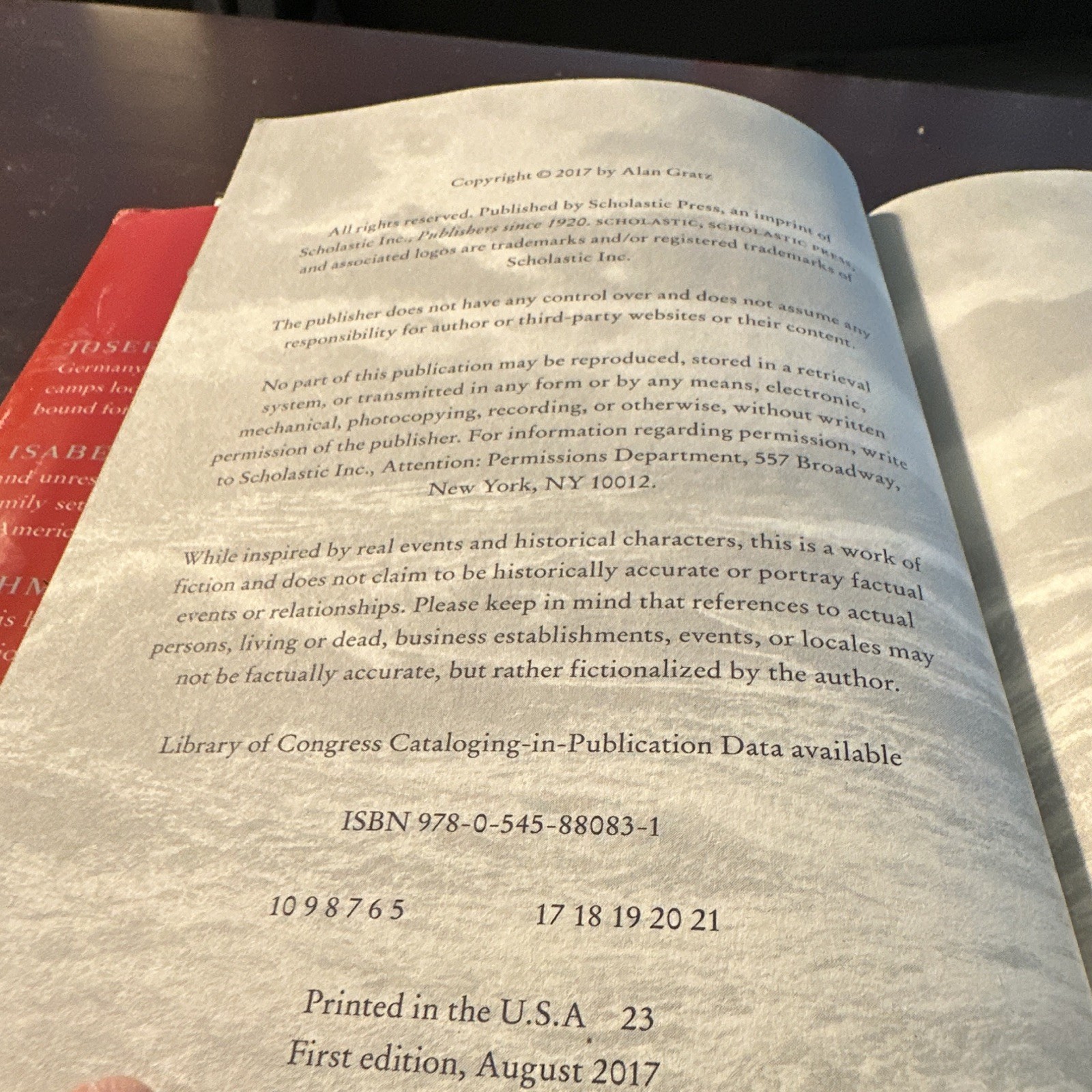 Alan Gratz Refugee Hardcover 2017 First Edition Juvenile Fiction Novel
