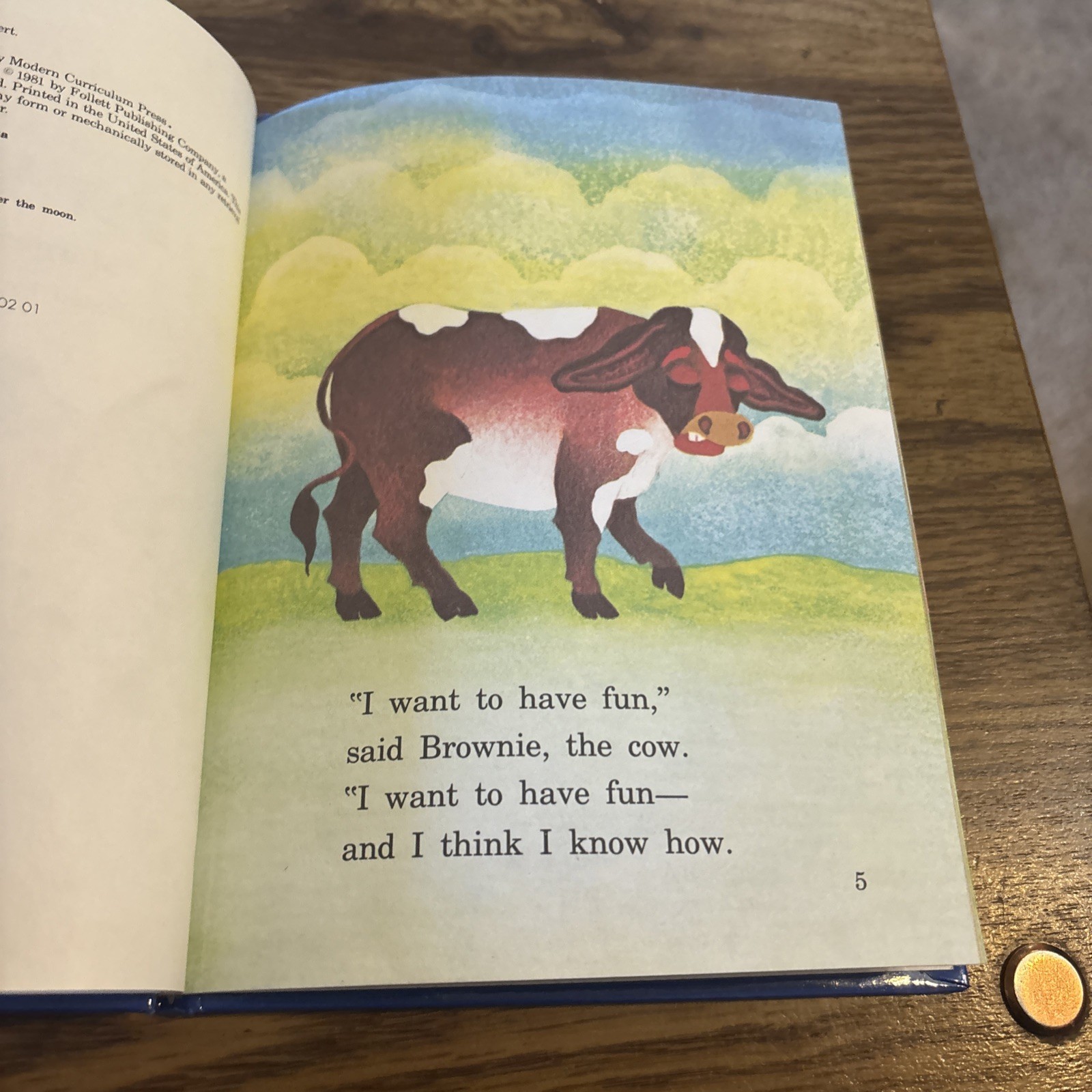 The Cow that Got Her Wish, Margaret Hillert 1981 Modern Curriculum Press HC
