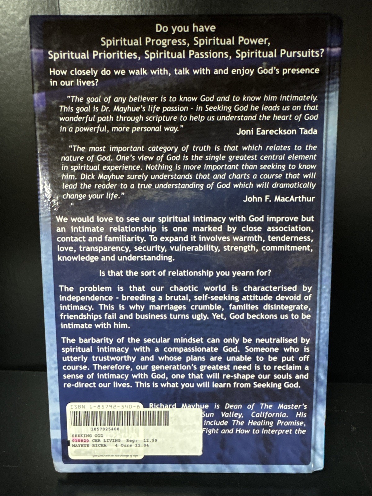 SEEKING GOD By Richard Mayhue – Hardcover New