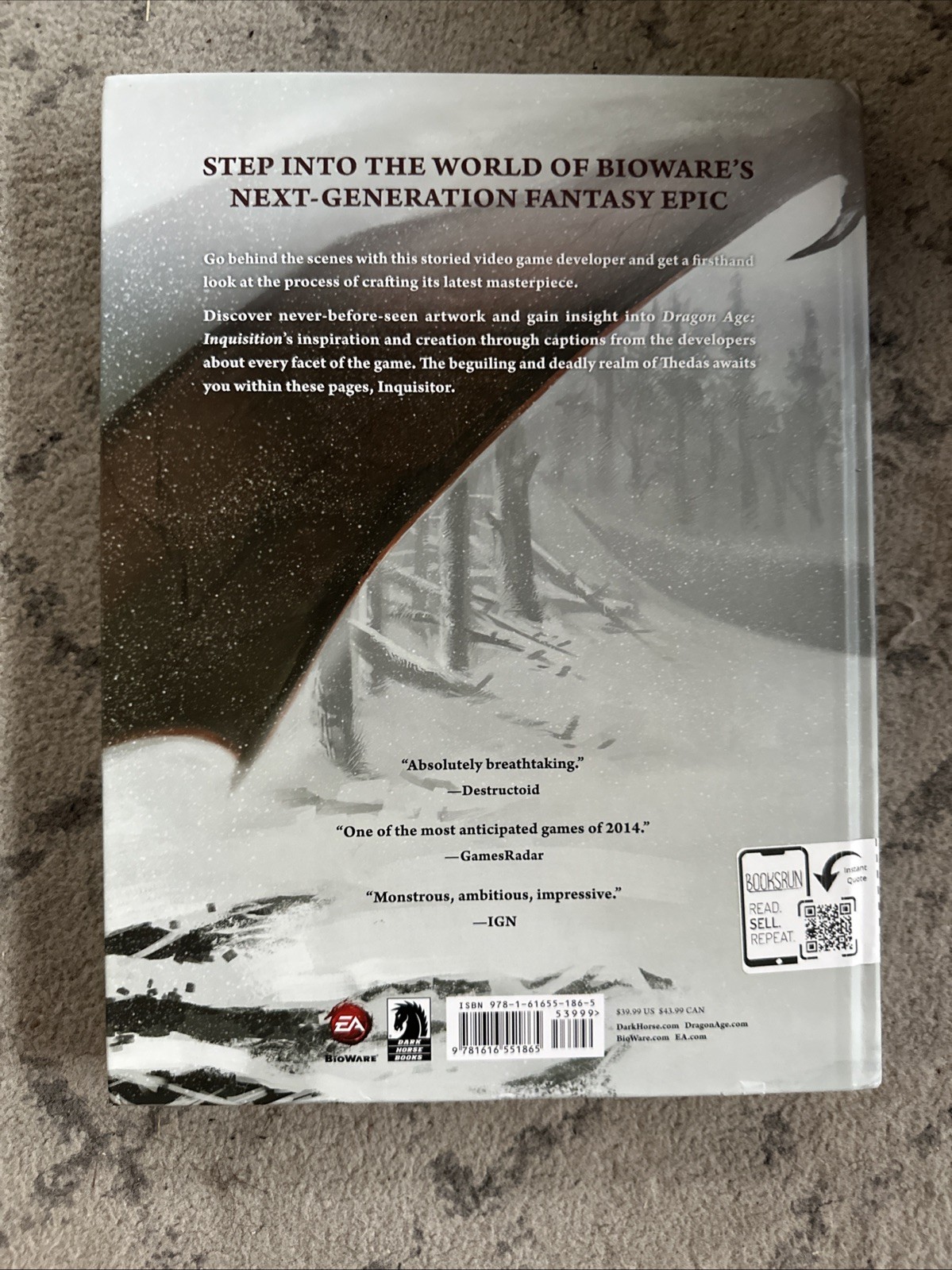 The Art of Dragon Age Inquisition Hardcover 1st Edition 2014 Dark Horse Books