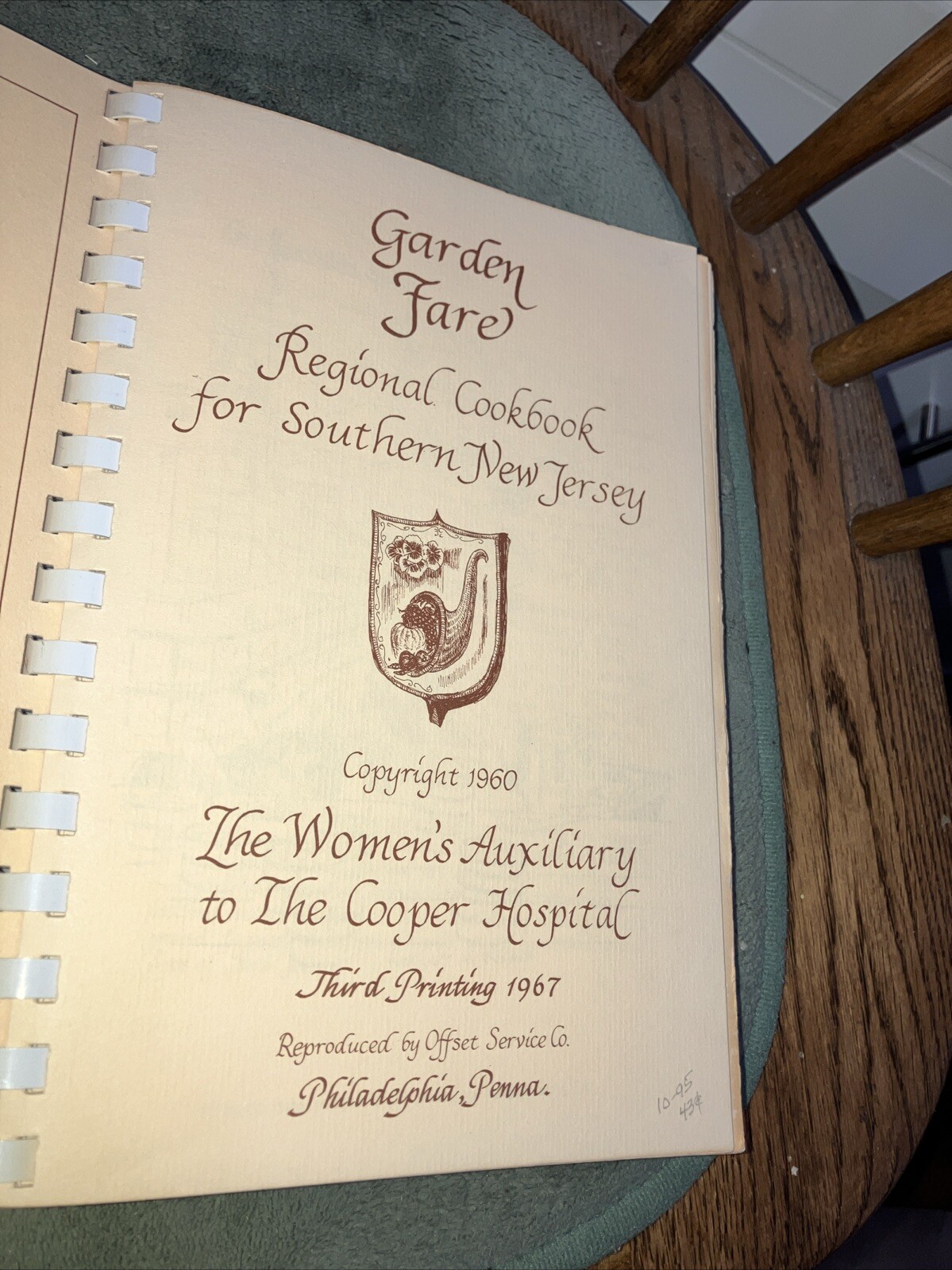 1967 Southern New Jersey Regional Cookbook Thick Tan Pb 255 Pages. 450 recipes