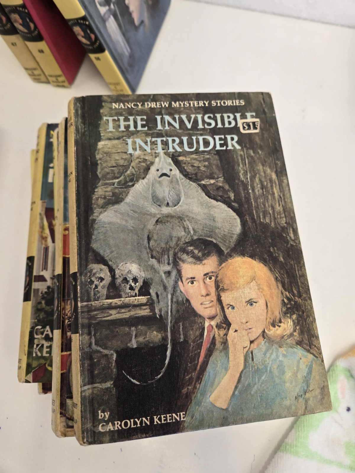 Vtg Nancy Drew Mystery Book Hardcover Matte Yellow Lot Of 9