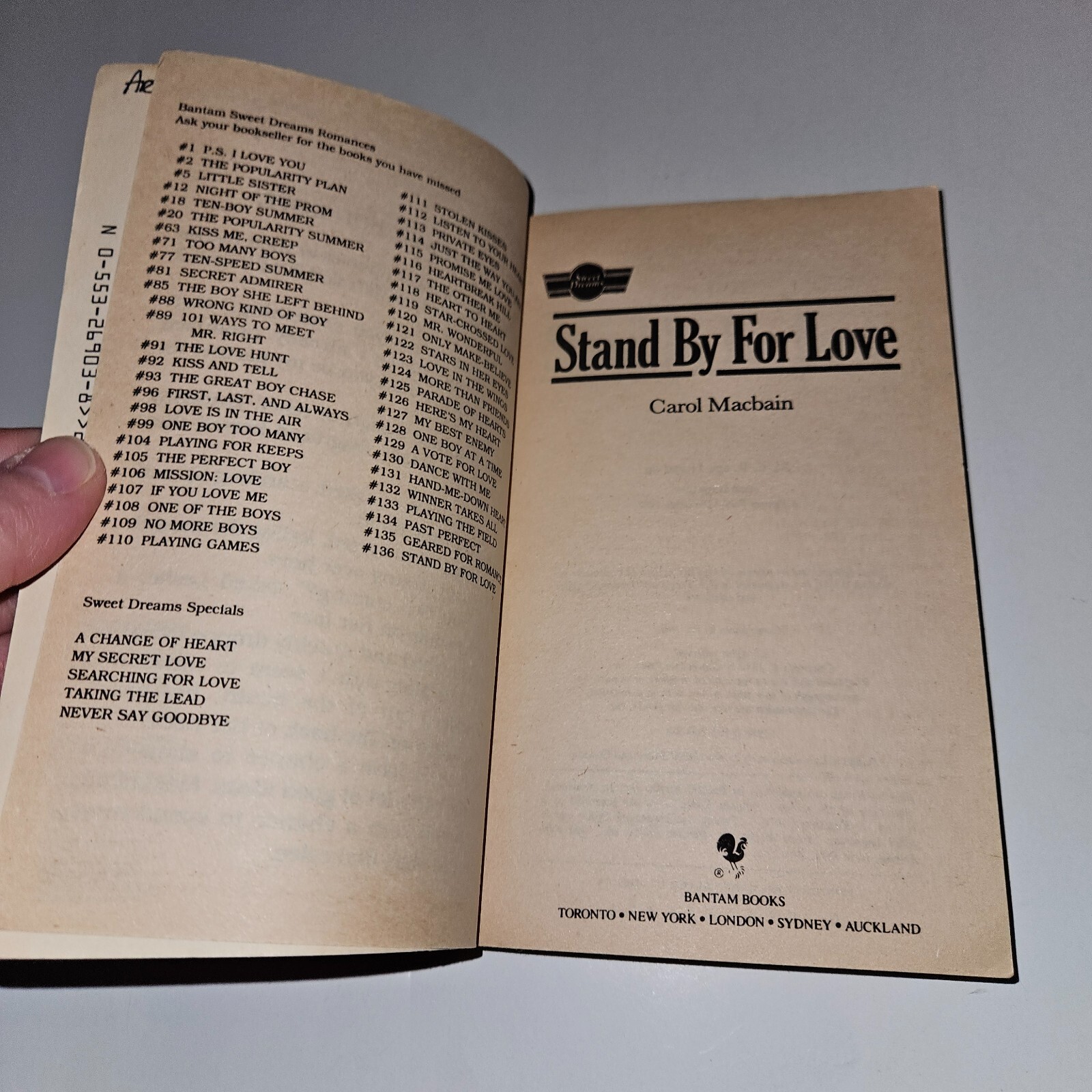 VTG Sweet Dreams #136 Stand By For Love Paperback Book Carol Macbain 1987