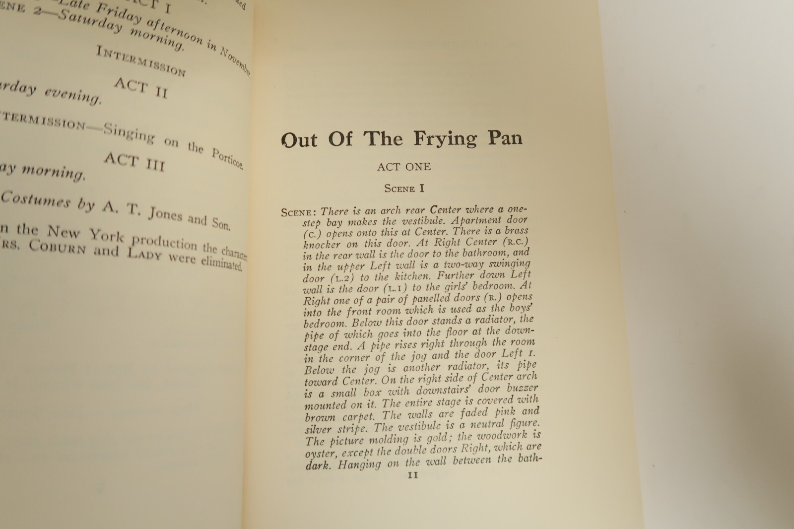 Out of The Frying Pan by Francis Swann Samuel French Library Edition Book