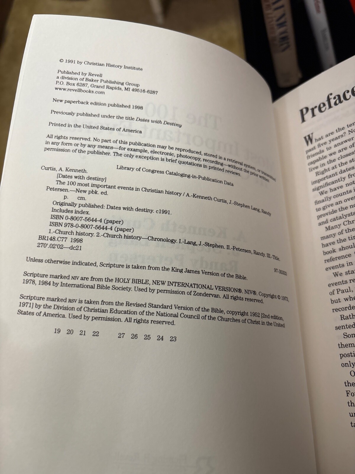 The 100 Most Important Events in Christian History by Curtis, A. Kenneth