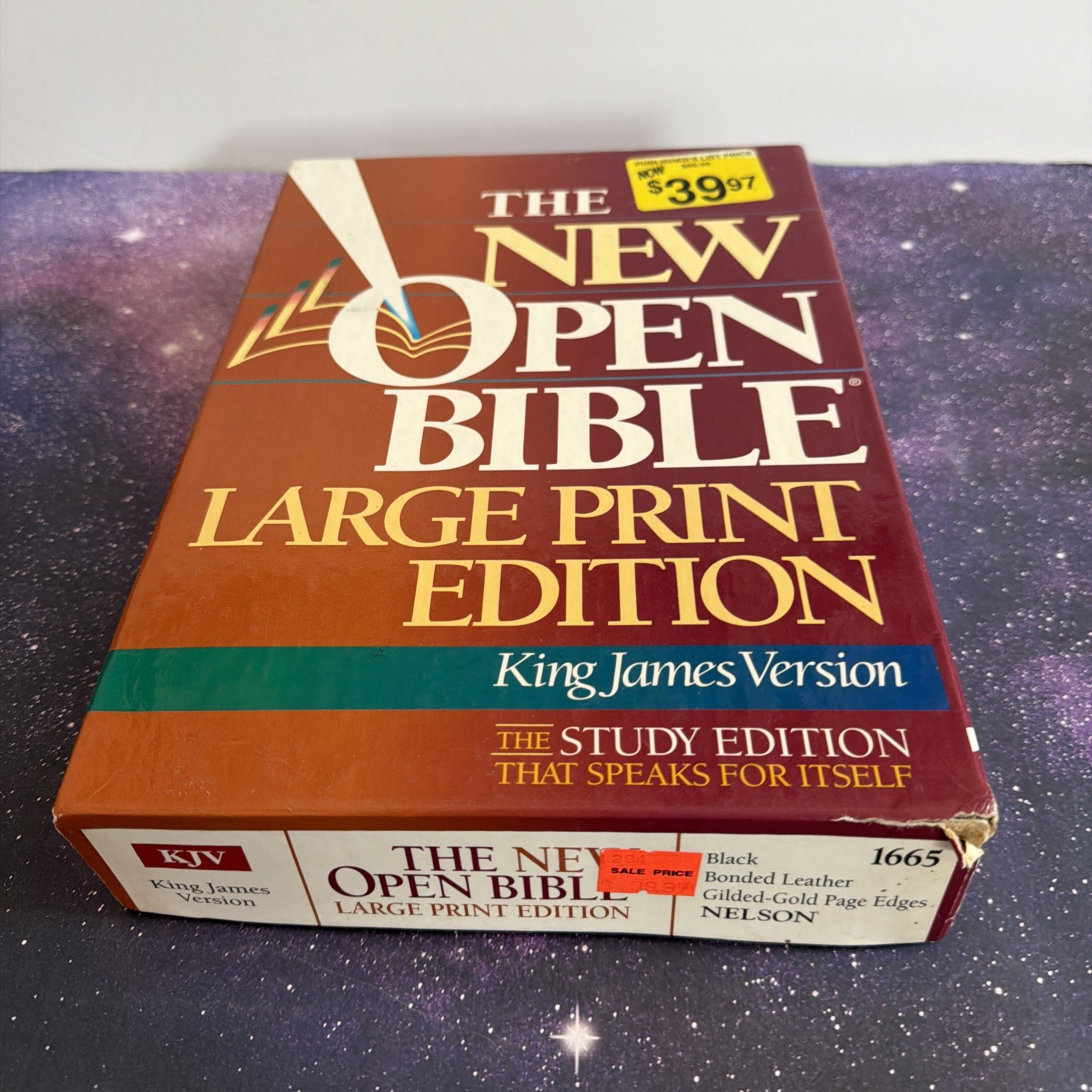 The New Open Bible KJV Large Print Edition Nelson 1665 Black Leather