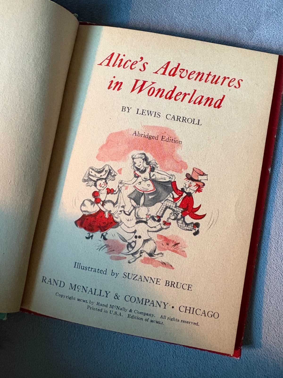 Vintage Alice in Wonderland Rand McNally Book Elf Juniors 1950 Lewis Carroll