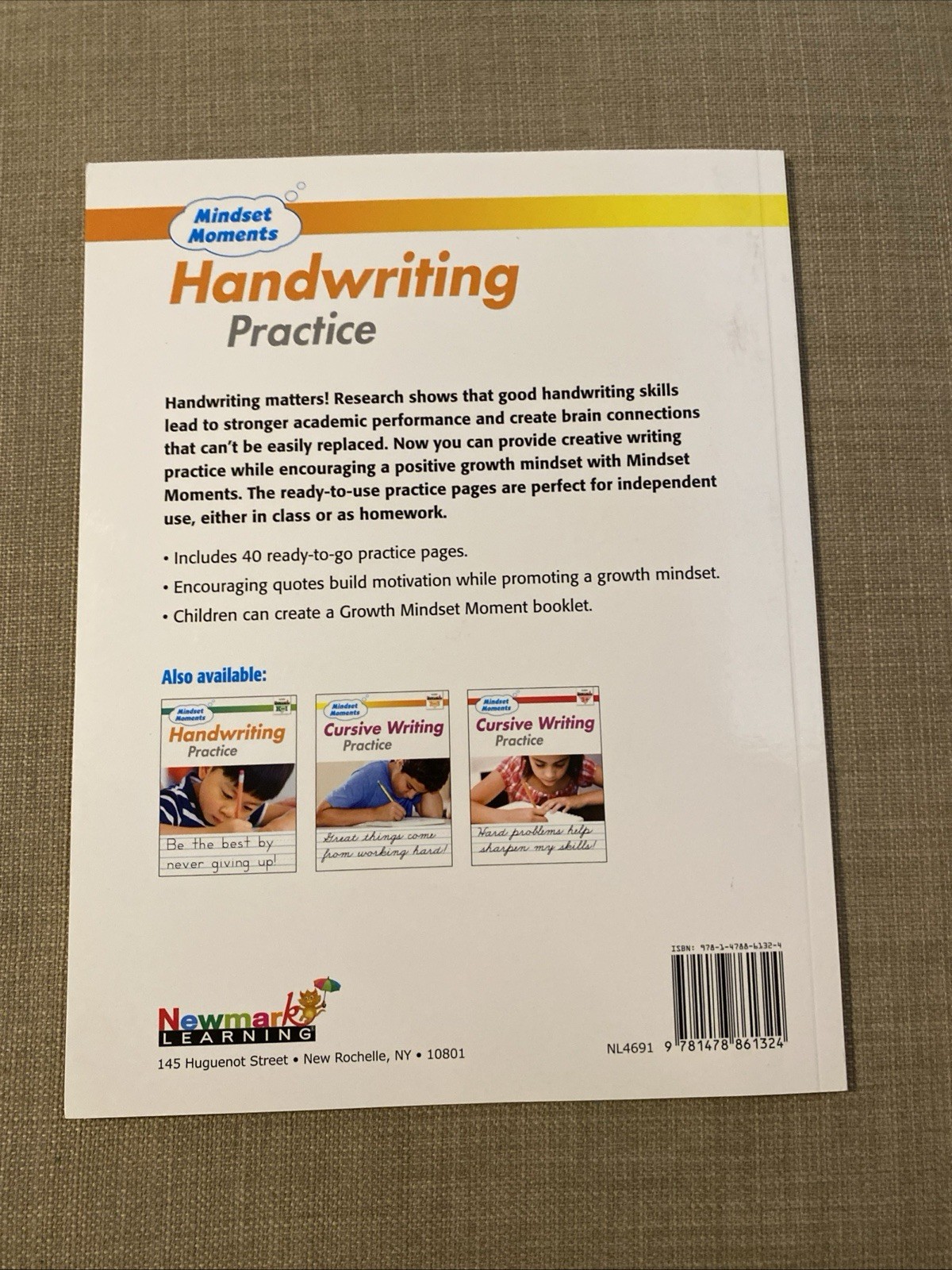Handwriting Practice Manuscript Gr. 2-3 Mindset Moments by Newmark Learning