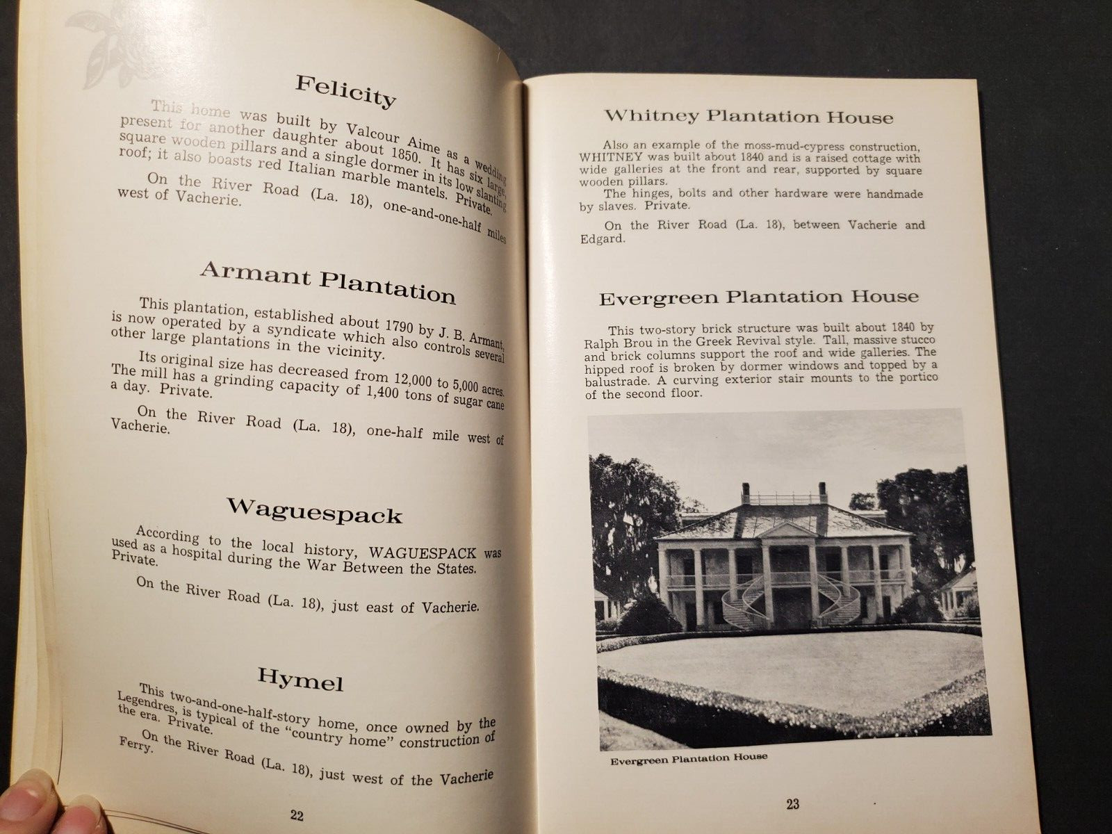 1952 Louisiana Plantation Homes Special Edition Tour Guide Booklet
