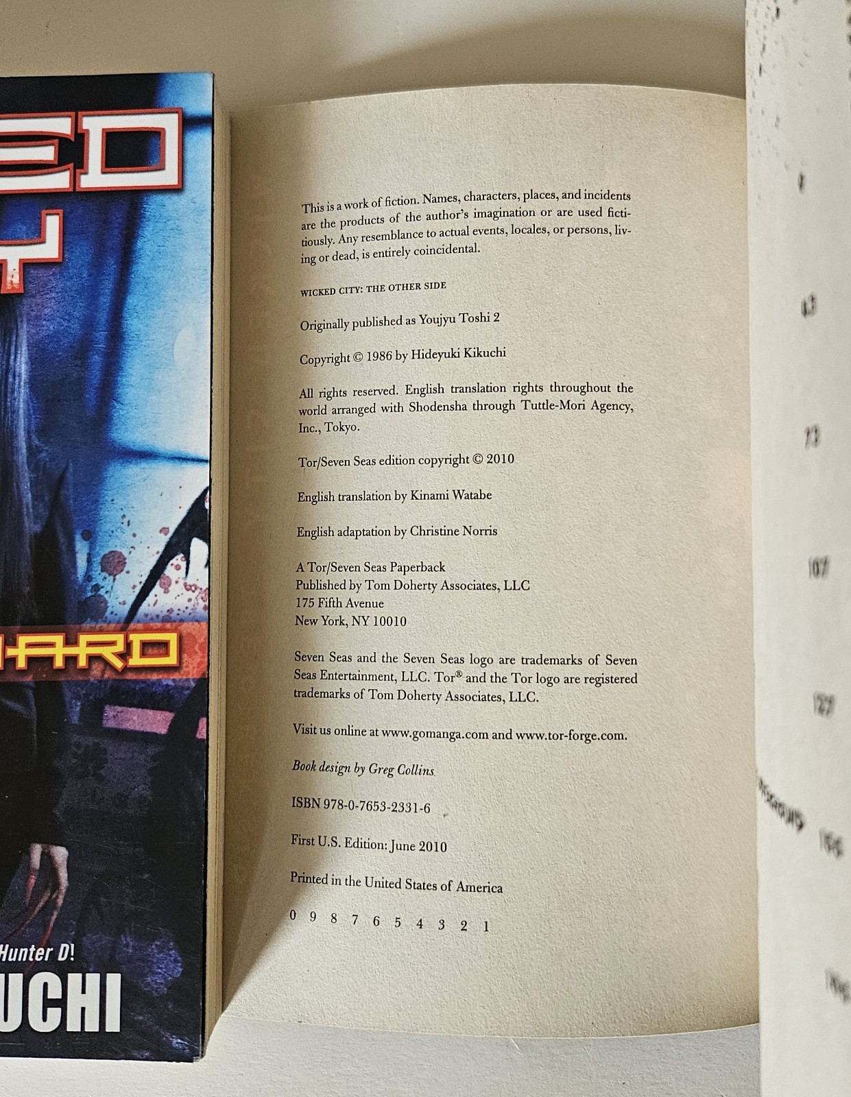 Hideyuki Kikuchi Wicked City Series Black Guard & The Other Side 1st Edition