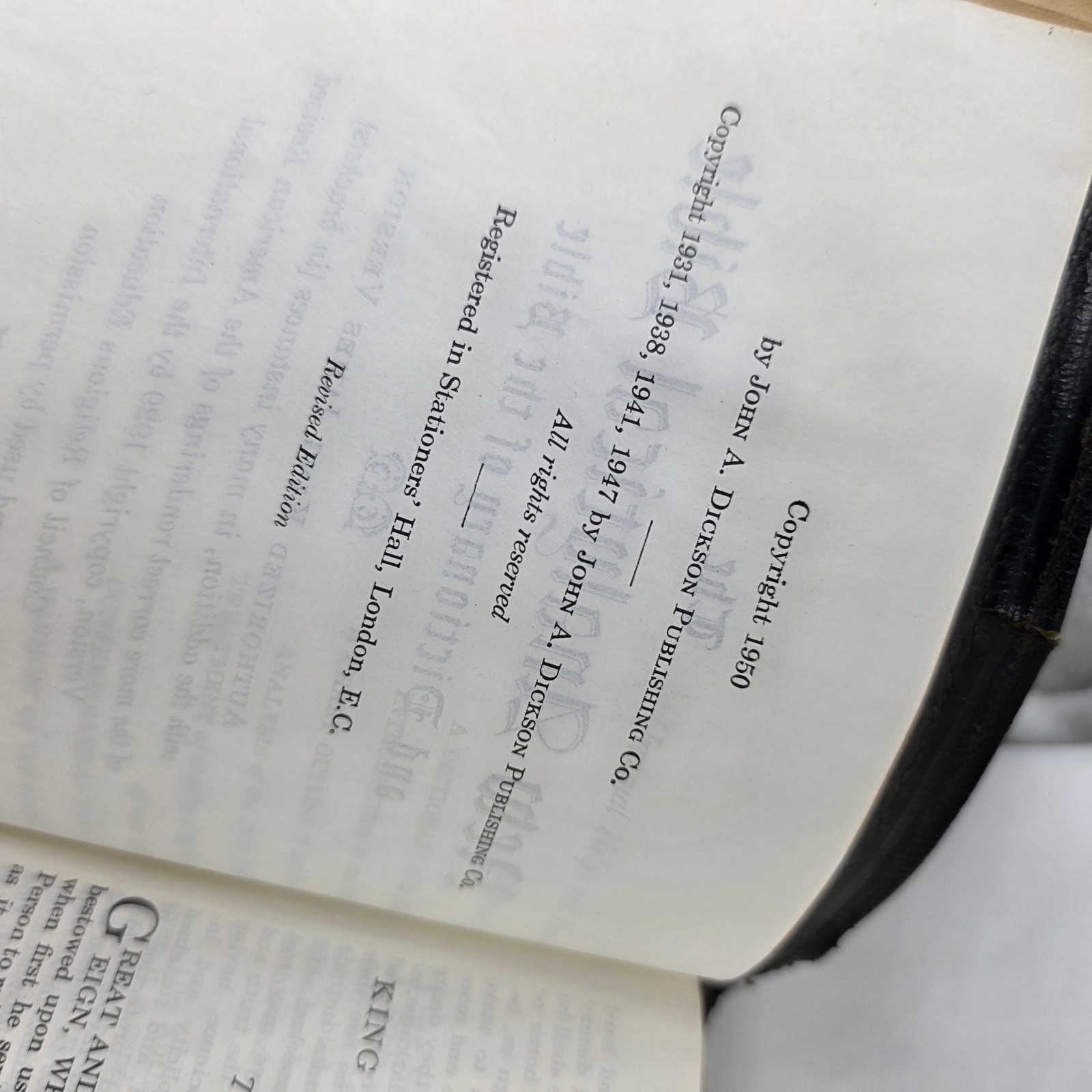 1950 Holy Bible New Analytical Indexed Dictionary Concordance King James Leather