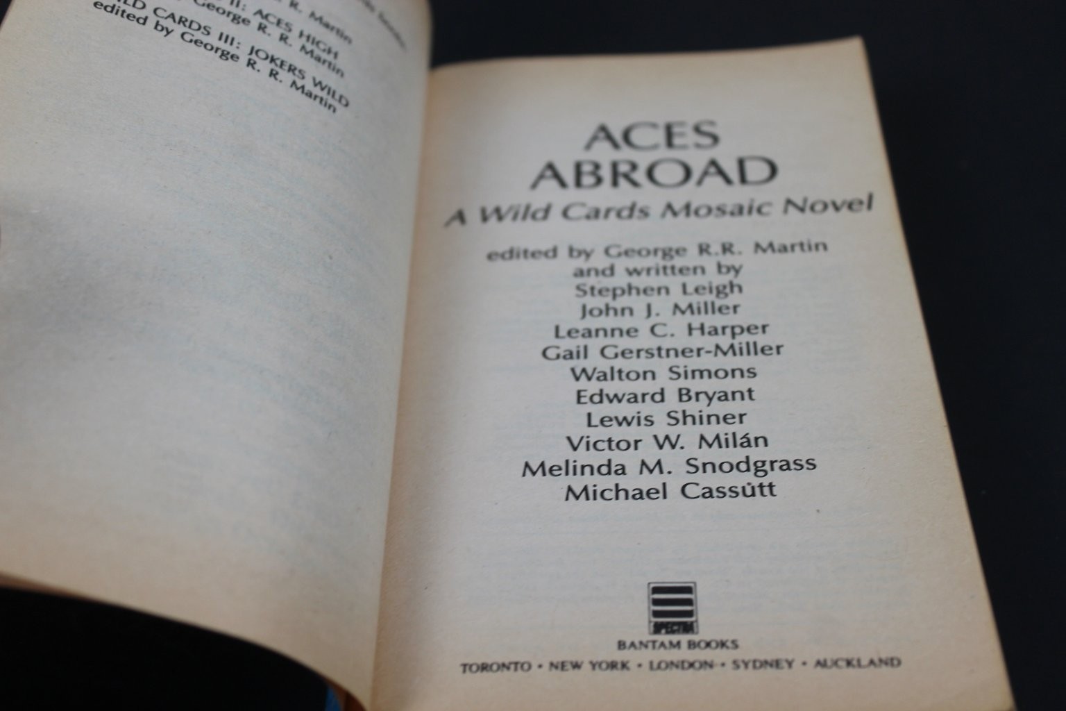 Aces Abroad Wild Cards IV George R.R. Martin 1988 First Printing Science Fiction