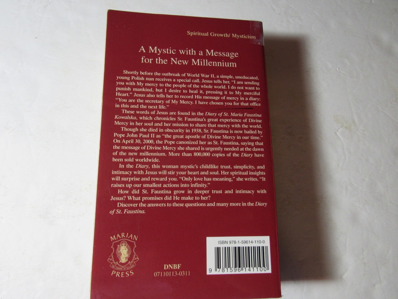 Diary of Saint Maria Faustina Kowalska, SC, 3rd edition, 8th printing 2011, VG