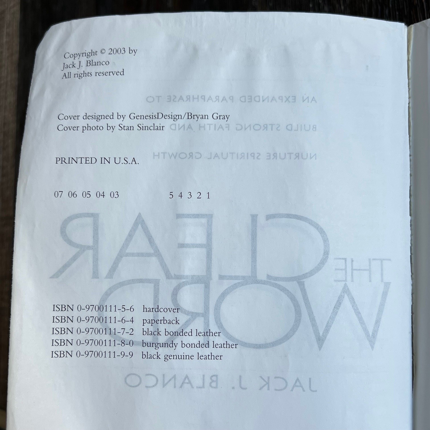 The Clear Word Bible Jack J Blanco Devotional Expanded Paraphrase Paperback 2003