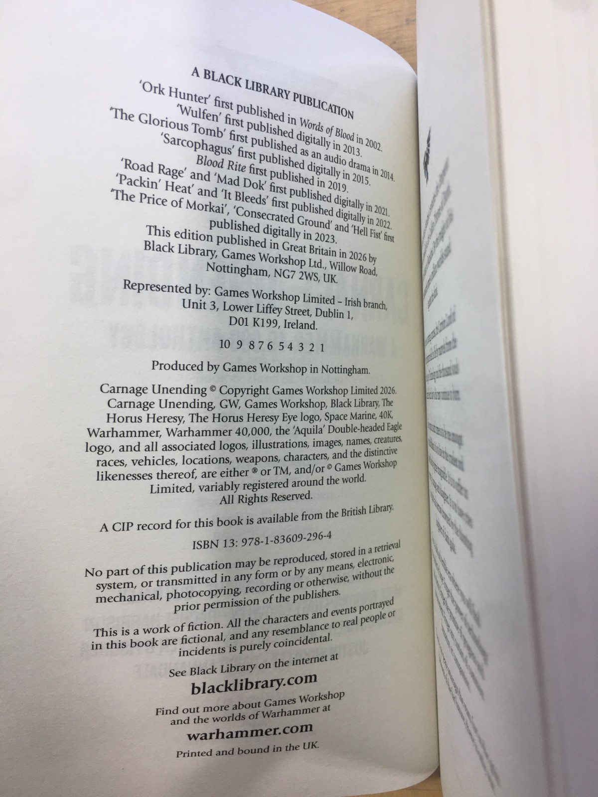 Carnage Unending A Warhammer 40,000 Anthology – New, Paperback, Black Library