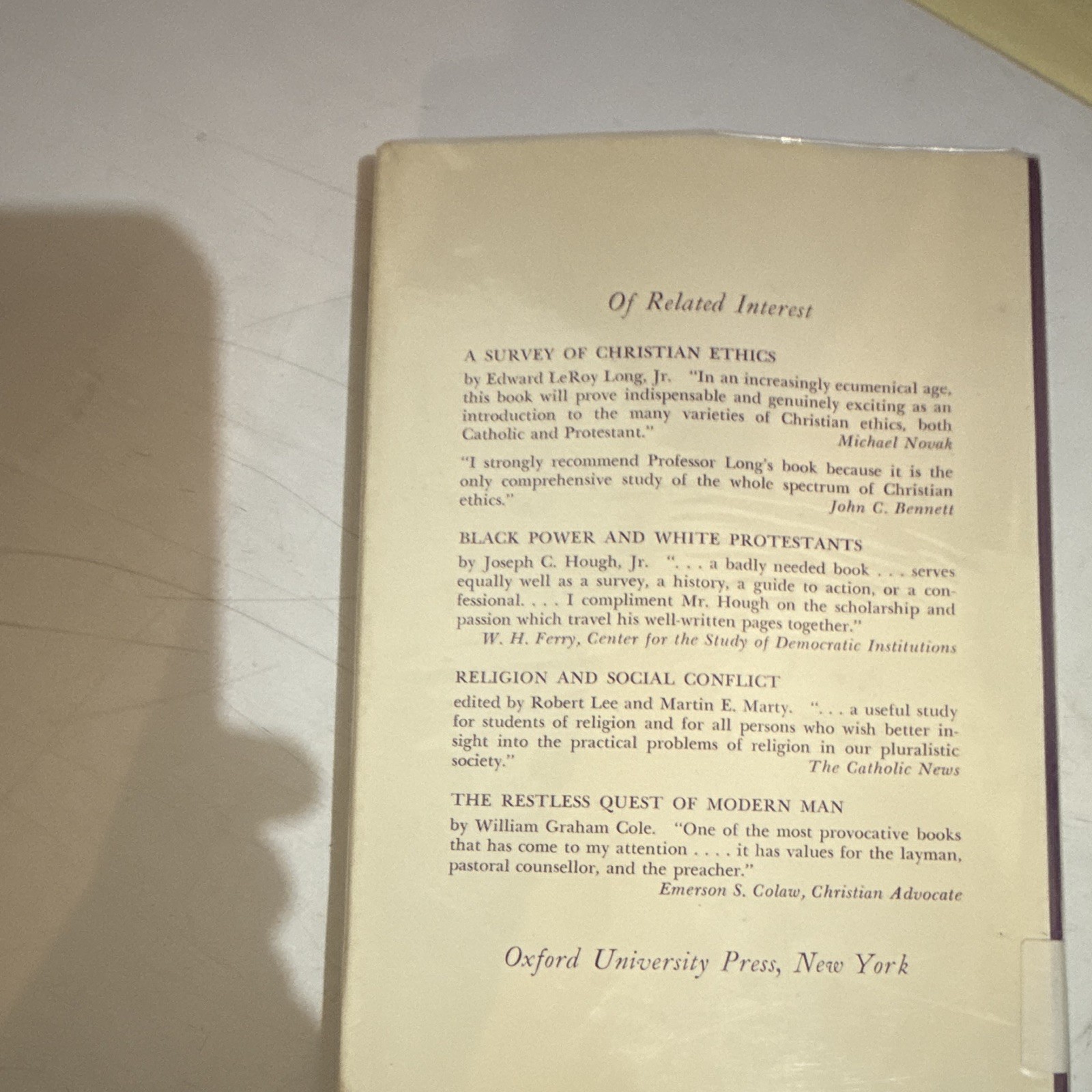 The Christian New Morality O. Sydney Barr HC w/DJ Oxford Univ Press Ethics